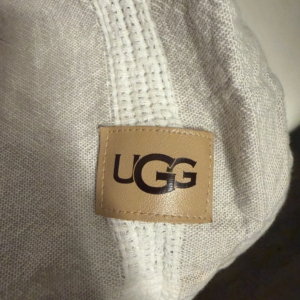 Neutral Striped Shower Curtain - Beige and Cream Ugg Brand
